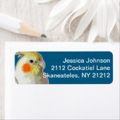 おもしろいダークネイビーブルーコッカティエルペットバードウクールンジン ラベル (インサイチュ)