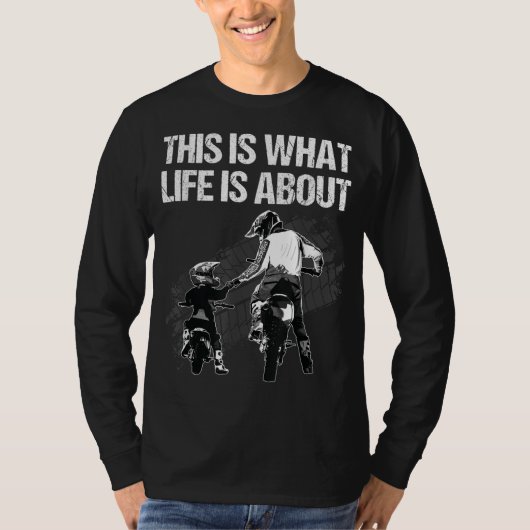 おもしろいダートバイクアート男性へパパボーイズキッズバイク Tシャツ (正面)