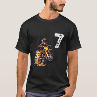 おもしろいダートバイクバイク7歳モトクロスM Tシャツ