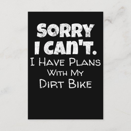 おもしろいダートバイク引用文モトクロスレーシングバイク エンクロージャーカード (正面)