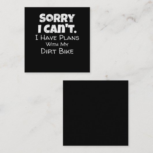 おもしろいダートバイク引用文モトクロスレーシングバイク スクエア名刺 (正面/裏面)