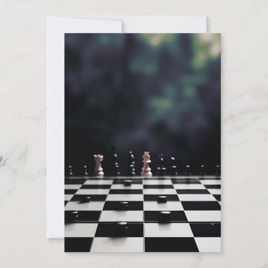 おもしろいチェスのキングとクイーンゲームナイト13誕生日 招待状 (裏面)