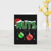 おもしろいチェストナッツのクリスマスマッチングカップルの栗 カード (黄色い花)