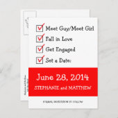 おもしろいチェックリスト日付の保存 案内ポストカード (正面/裏面)