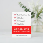 おもしろいチェックリスト日付の保存 案内ポストカード (スタンド正面)