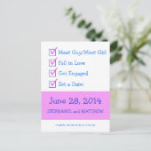 おもしろいチェックリスト日付の保存 案内ポストカード (スタンド正面)