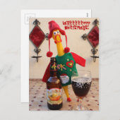 おもしろいチキンクリスマスハガキ! シーズンポストカード (正面/裏面)