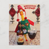 おもしろいチキンクリスマスハガキ！ シーズンポストカード (正面)