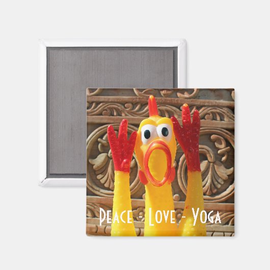 おもしろいチキンヨガマグネット! マグネット (正面/裏面)