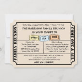 おもしろいチケットカットファミリー懇親会招待状 招待状 (正面)