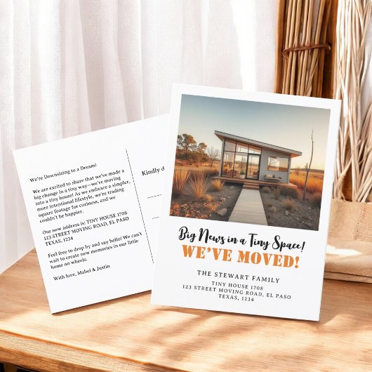 おもしろいチニーハウス写真の新しい住所ホーム移動 案内ポストカード