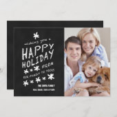 おもしろいチャルクボードハッピーホリデーフォトカード シーズンカード (正面/裏面)