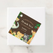 おもしろいチョコレートブラウンジャングル野生動物誕生日 フェイバータグ (インサイチュ)