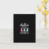 おもしろいチリンマイピープ先生絞り染めイースター カード (黄色い花)