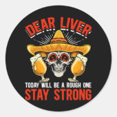 おもしろいチンコデマヨビールジョークアルコールおもしろい ラウンドシール (正面)