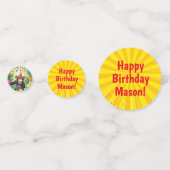 おもしろいチンパンジーキッズワイルドジャングルモンキー誕生日 コンフェッティ (裏面)