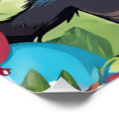 おもしろいチンパンジーキッズワイルドジャングルモンキー誕生日 ポスター (コーナー)