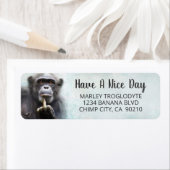 おもしろいチンパンジー中指差出人住所 ラベル (インサイチュ)