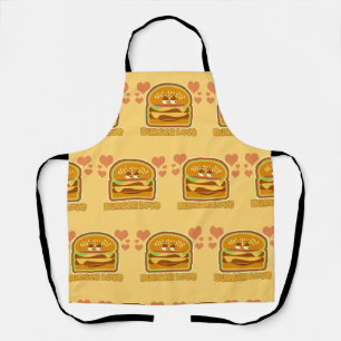 おもしろいチーズバーガー愛ランチタイムマンガートット エプロン