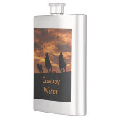 おもしろいチームローピング"カウボーイウォーター"クラシックフラスコ! フラスク (左)