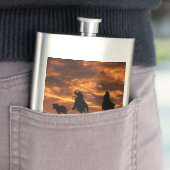 おもしろいチームローピング"カウボーイウォーター"クラシックフラスコ! フラスク (インサイチュ)