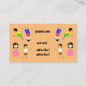 おもしろいチ遊ルドレンズデザインデイケアベビーシッティング 名刺 (裏面)