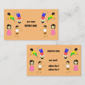 おもしろいチ遊ルドレンズデザインデイケアベビーシッティング 名刺 (正面/裏面)