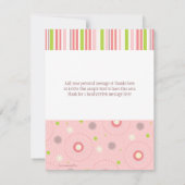 おもしろいツインガールベビーシャワーのパターンありがとう サンキューカード (裏面)