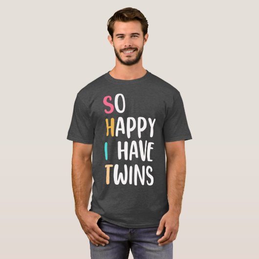 おもしろいツインズご両親お母さんパパ Tシャツ (正面フル)