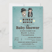 おもしろいツインズビンキーバンチウェスタンベビーシャワー 招待状 (正面)