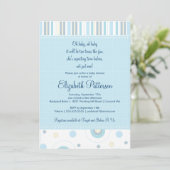 おもしろいツインボーイベビーシャワー招待状 招待状 (スタンド正面)