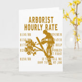 おもしろいツリークライミングの伐採業者のためのArboristの時給Tシャツ カード (黄色い花)
