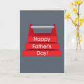 おもしろいツールボックス父の日レッドとグレー カード (黄色い花)