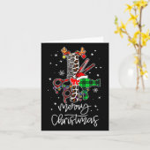 おもしろいツール美容師理容師メリークリスマスヘアスト カード (黄色い花)