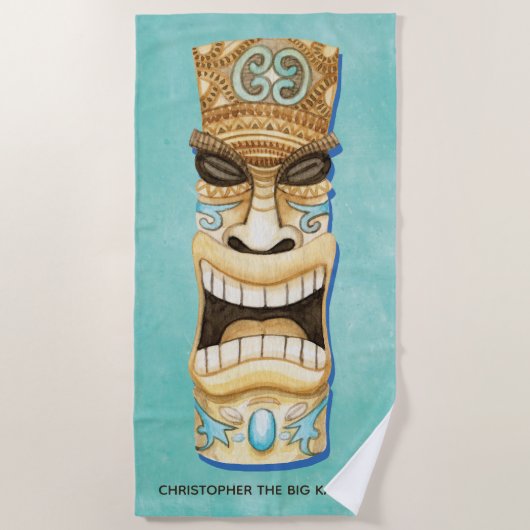 おもしろいティカスタムキビーチ島 ビーチタオル (正面)