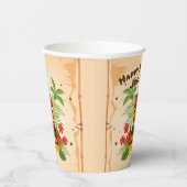 おもしろいティキバー誕生日ルアウ（ハワイ式宴会）ハワイアンレトロカクテル 紙コップ (右)