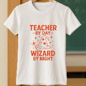 おもしろいティーチャーシャツ；先生バイデイウィザード Tシャツ