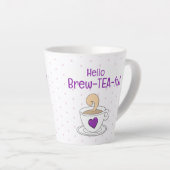 おもしろいティーパンコーヒーティー愛好家 カフェラテマグ (右アングル)