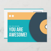 おもしろいティール（緑がかった色）とイエローディスク ポストカード (正面/裏面)