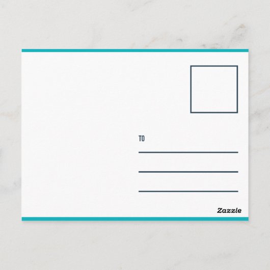 おもしろいティール（緑がかった色）とイエローディスク ポストカード (裏面)