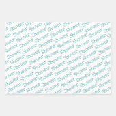 おもしろいティール(緑がかった色)とホワイトシャワー調整 ラッピングペーパーシート (正面2)