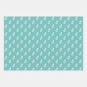 おもしろいティール(緑がかった色)とホワイトシャワー調整 ラッピングペーパーシート (正面)