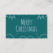 おもしろいティール（緑がかった色）クリスマス プレイスカード (裏面)