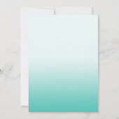 おもしろいティール（緑がかった色）グラデーションベビーブロックシャワー招待状 招待状 (裏面)