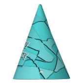 おもしろいティール（緑がかった色）ハッピーバースデー パーティーハット (右)