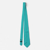 おもしろいティール（緑がかった色）ハロウィーンのカボチャのちょうちんパンプキン顔ハロウィーン ネクタイ (裏面)