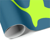 おもしろいティール（緑がかった色）青ネオン緑のスライムパターンおもしろい子供 ラッピングペーパー (ロールコーナー)