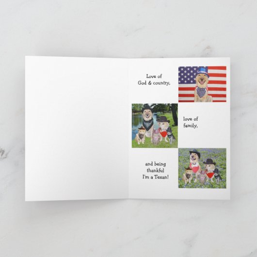 おもしろいテキサス州父の日 カード (内部)