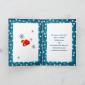 おもしろいテディベア |クリスマス名前をカスタムする シーズンカード (内部)