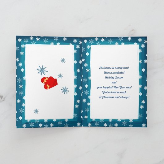 おもしろいテディベア |クリスマス名前をカスタムする シーズンカード (内部)
